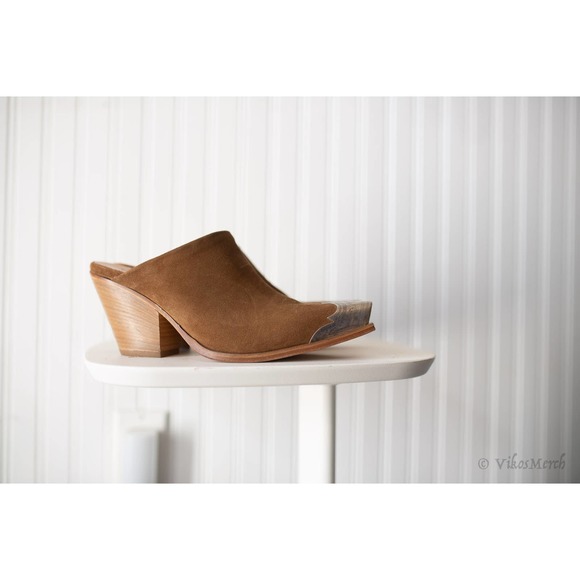 Free People Brown Heeled Mules - Picture 2 of 4